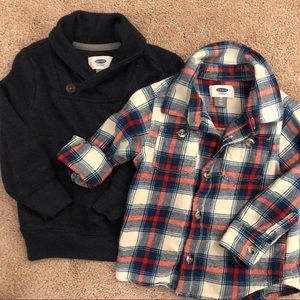 NWOT Old Navy toddler boys sweater and flannel 2t